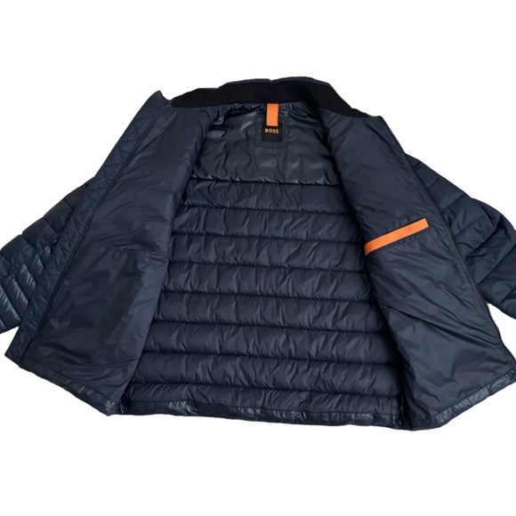 Hugo Boss Orange Oden Quilted Puffer Jacket Coat Dark Navy Blue Men 44R L - Picture 9 of 13